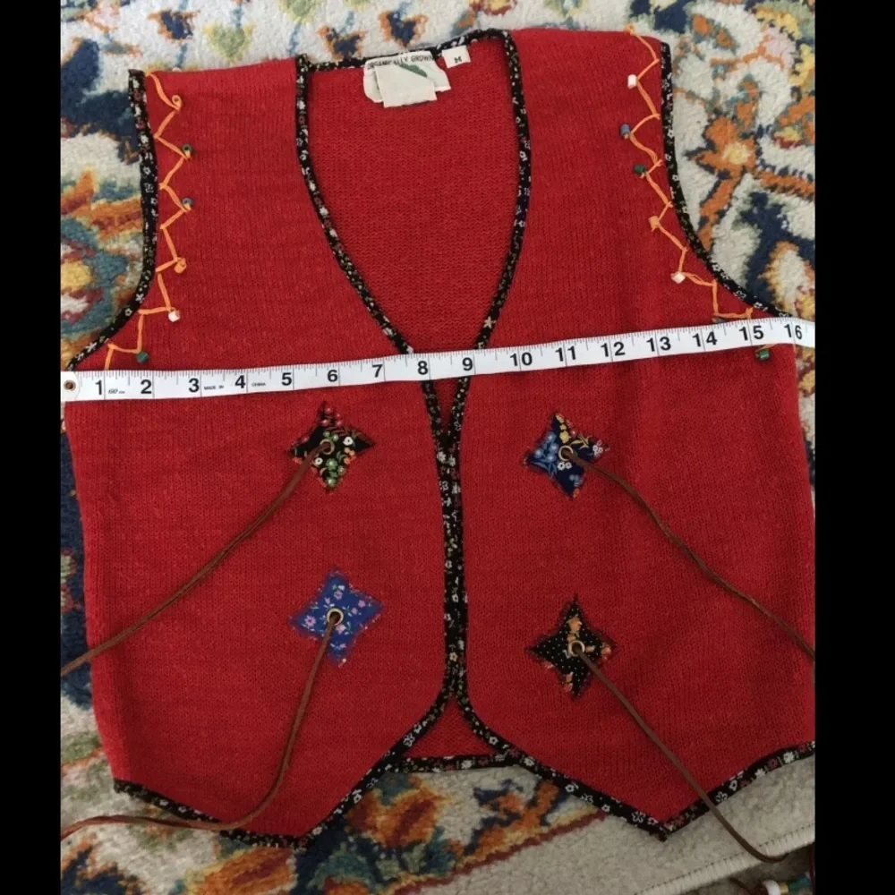 Vintage 1970s Arpeja Red Acrylic Bead Vest